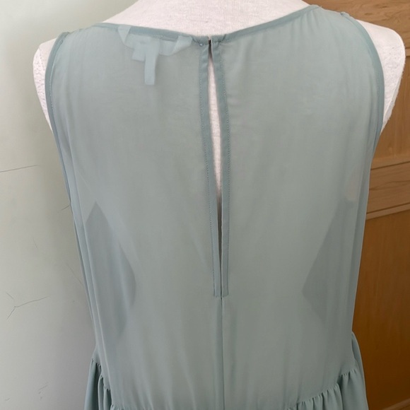 BCBG Generation Sleeveless Dusty Blue Chiffon Dress With Gem Beads, Size L - Picture 9 of 16